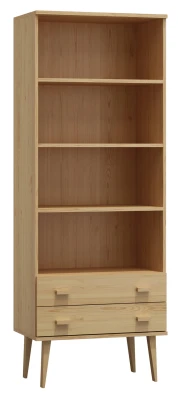 Regał drewniany Venuci 2 szuflady 79 cm sosna