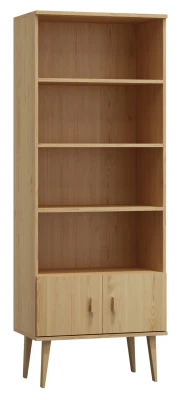 Regał drewniany Venuci drzwiczki 79 cm sosna