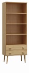 Regał drewniany Venuci 2 szuflady 89 cm sosna
