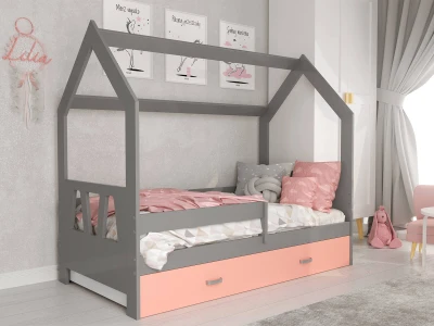 OUTLET - Łóżko Domek dziecięce 160x80 dla dzieci szary D3A