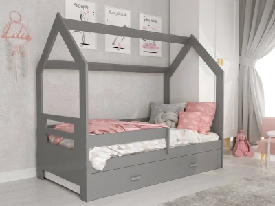 OUTLET - Łóżko Domek dziecięce 160x80 dla dzieci szary D3B