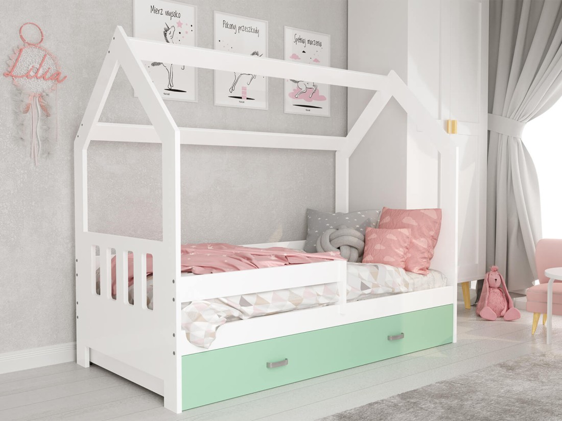 Outlet - Łóżko Domek dziecięce 160x80 dla dzieci biały D3C