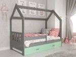 OUTLET - Łóżko Domek dziecięce 160x80 dla dzieci szary D3C