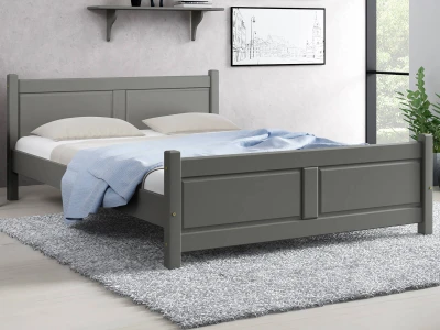 Łóżko drewniane Lena 140x200 szare