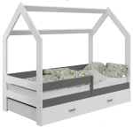 Łóżko Domek dziecięce 160x80 dla dzieci białe D3