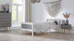 OUTLET - Łóżko drewniane Laris 90x200 białe z szarymi płytami