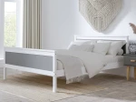 OUTLET - Łóżko drewniane Laris 160x200 białe z szarymi płytami