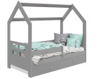 OUTLET - Łóżko Domek dziecięce 160x80 dla dzieci szary D3D