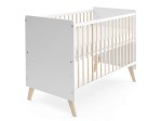 Łóżeczko dziecięce sosnowe Baby Happy  60x120 białe/sosna