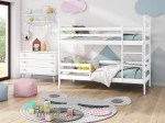 OUTLET - Łóżko piętrowe drewniane P1 80x190 białe