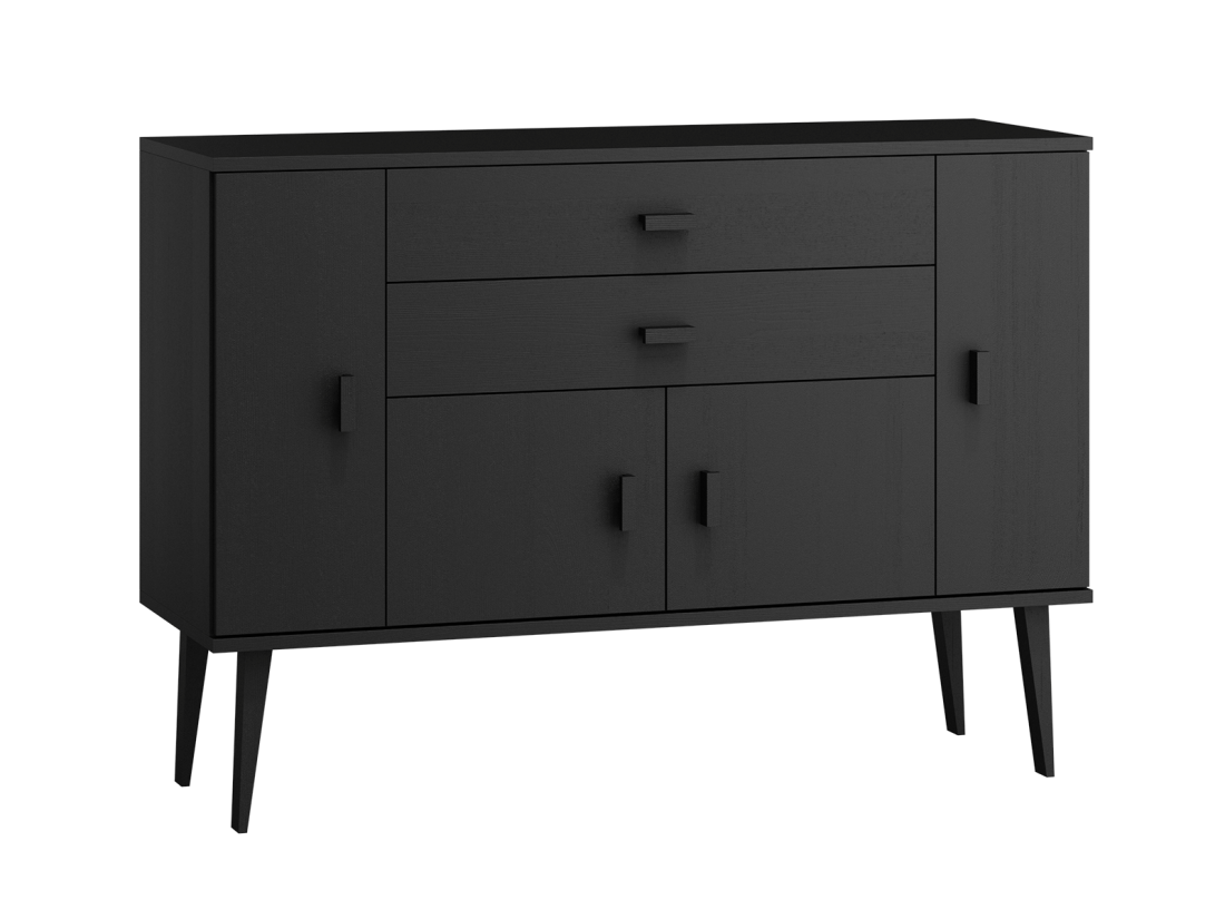 Komoda drewniana Venuci nr5 155 cm 2s 4d czarna
