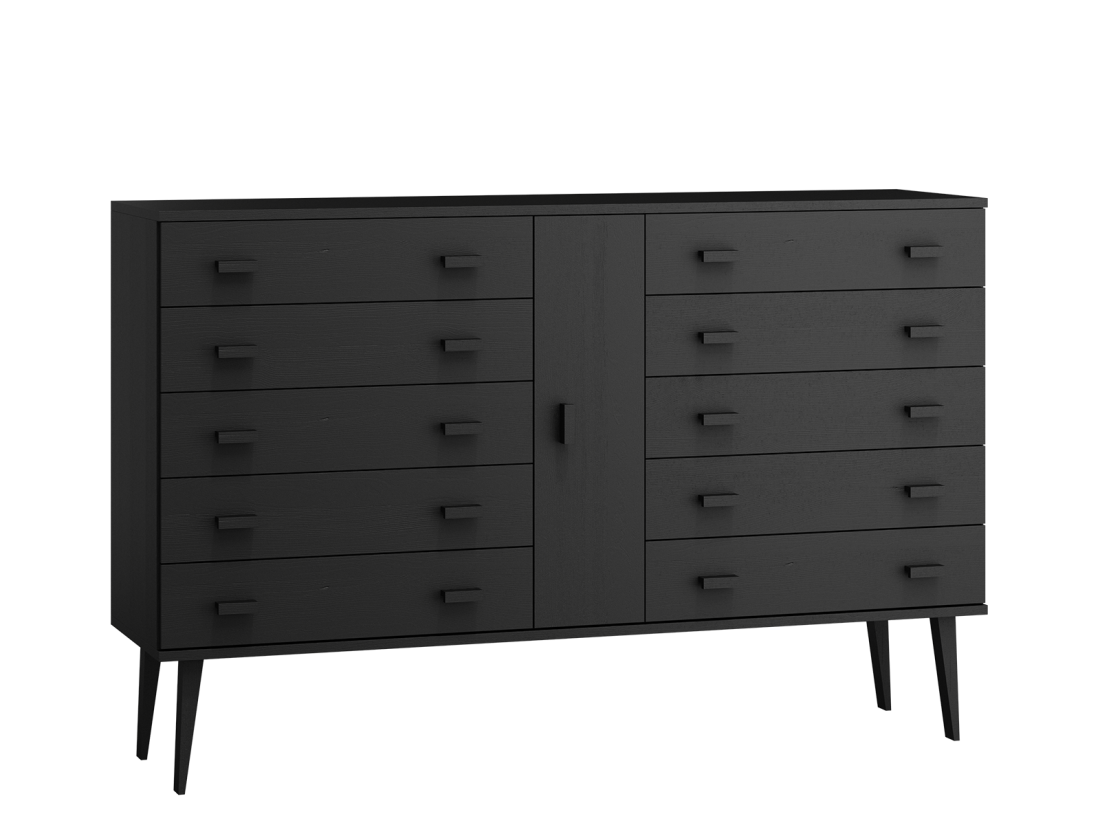 Komoda sosnowa drewniana Venuci nr4 175 cm 5s czarna