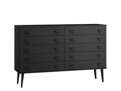 Komoda sosnowa drewniana Venuci nr2 117 cm 5s czarna