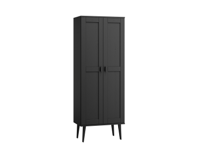 Szafa sosnowa Venuci 2D nr1 wieszak/półki 89 cm czarna
