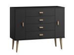 Komoda sosnowa drewniana Venuci nr3 115 cm 4s czarna