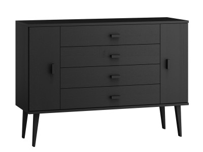 Komoda sosnowa drewniana Venuci nr3 155 cm 4s czarna