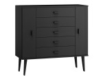 Komoda sosnowa drewniana Venuci nr3 115 cm 5s czarna