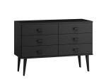 Komoda sosnowa drewniana Venuci nr2 135 cm 3s czarna