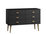Komoda sosnowa drewniana Venuci nr2 155 cm 3s czarna