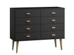 Komoda sosnowa drewniana Venuci nr2 117 cm 4s czarna