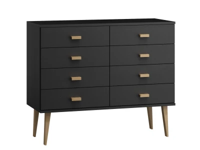 Komoda sosnowa drewniana Venuci nr2 155 cm 4s czarna