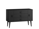 Komoda sosnowa drewniana Venuci nr3 117 cm 3s  czarna