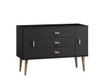Komoda sosnowa drewniana Venuci nr3 135 cm 3s  czarna