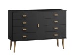 Komoda sosnowa drewniana Venuci nr4 117 cm 4s czarna