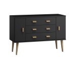 Komoda sosnowa drewniana Venuci nr3 175 cm 3s  czarna