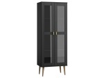 Witryna drewniana Venuci 89 cm czarna