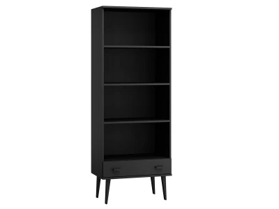 Regał drewniany Venuci szuflada 89 cm czarny