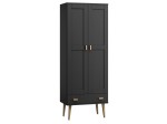 Szafa sosnowa Venuci 2D nr2 wieszak/półki szuflada 89 cm czarna