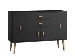 Komoda drewniana  Venuci nr5 115 cm 2s 4d czarna