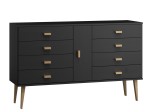 Komoda sosnowa drewniana Venuci nr4 175 cm 4s czarna