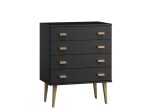 Komoda sosnowa drewniana Venuci nr1 59 cm 4s  czarna