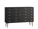 Komoda sosnowa drewniana Venuci nr4 175 cm 5s czarna