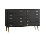 Komoda sosnowa Venuci nr2 175 cm 5s czarna