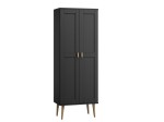 Szafa sosnowa Venuci 2D nr1 wieszak/półki 89 cm czarna
