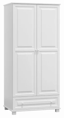 Szafa drewniana 2D nr1 wieszak/półki S90 biała