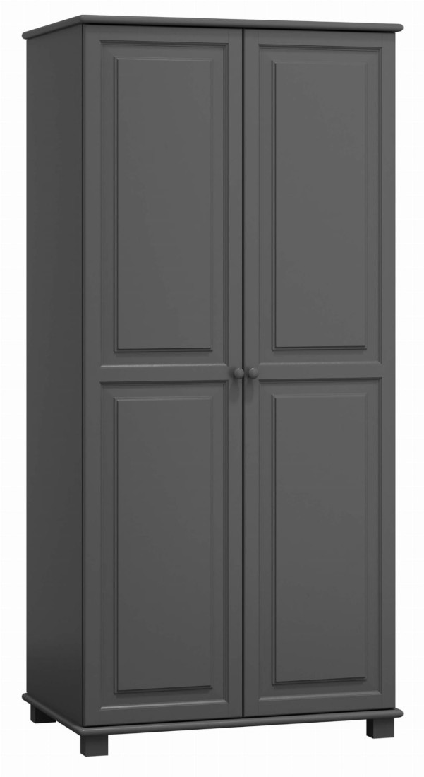 Szafa drewniana 2D nr2 wieszak/półki S90 szara