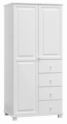 Szafa drewniana 2D nr3 wieszak/półki S80 biała