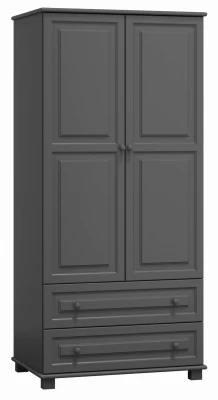 Szafa drewniana 2D nr4 wieszak/półki S80 szara