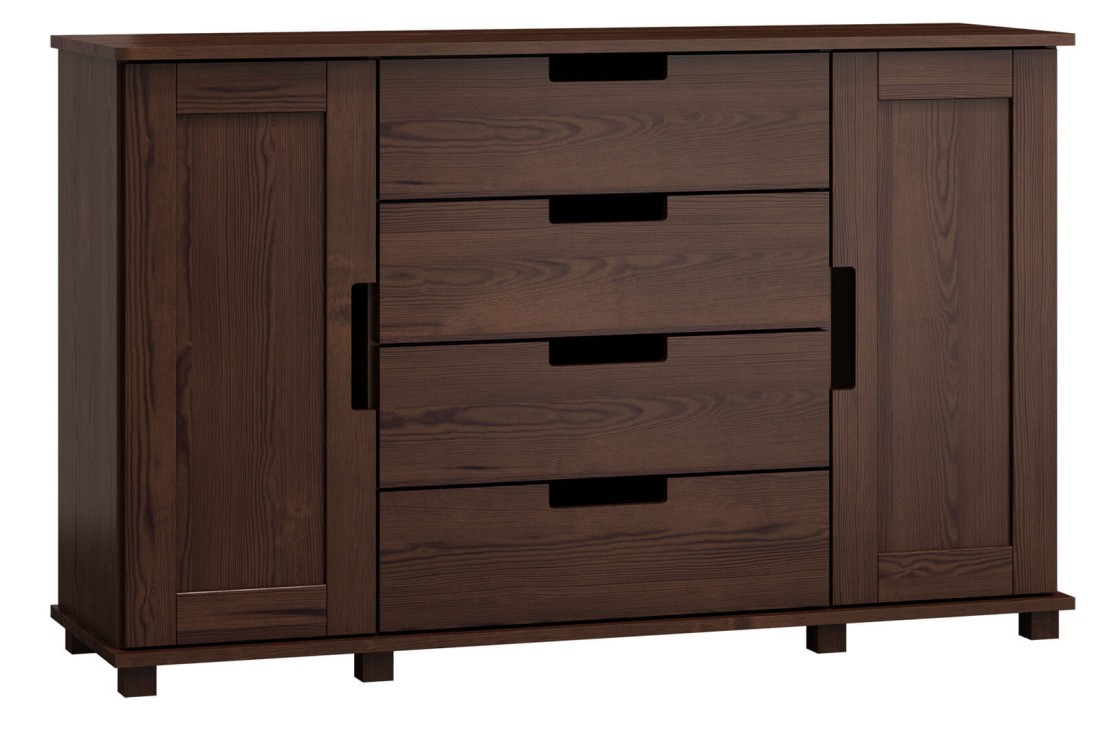 Komoda sosnowa drewniana nr4 Modern 140x120x42 orzech