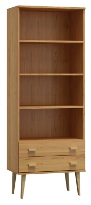 Regał drewniany Venuci 2 szuflady 89 cm olcha