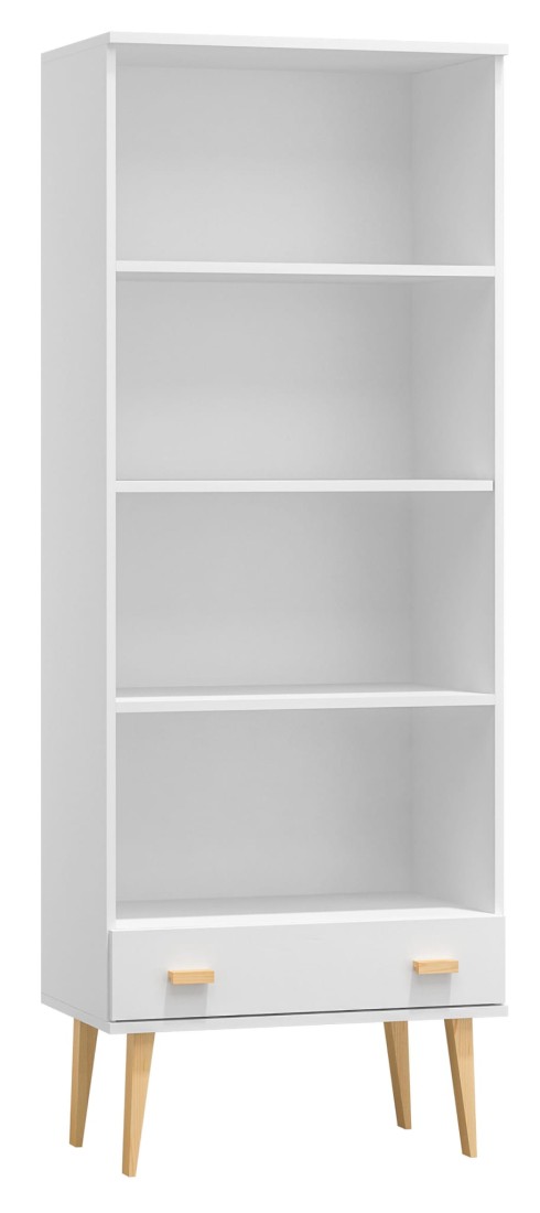 Regał drewniany Venuci Szuflada 89 cm biały