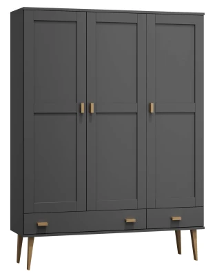 Szafa sosnowa Venuci 3D nr2 wieszak/półki szuflada 117 cm szara