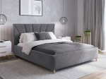 Łóżko tapicerowane Skandynawskie 140x200 Scandi line 3 Velvet Grafitowy