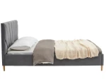 Łóżko tapicerowane Skandynawskie 160x200 Scandi line 3 Velvet Grafitowy