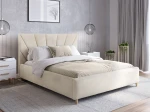 Łóżko tapicerowane z materacem 160x200 Scandi line 3 Velvet Beżowy