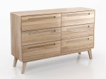 Komoda drewniana bukowa Beskid 6S szer. 140 cm buk naturalny